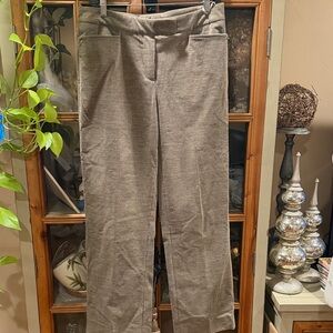 Elegant Women's brushes cotton pin strip Gray Pants